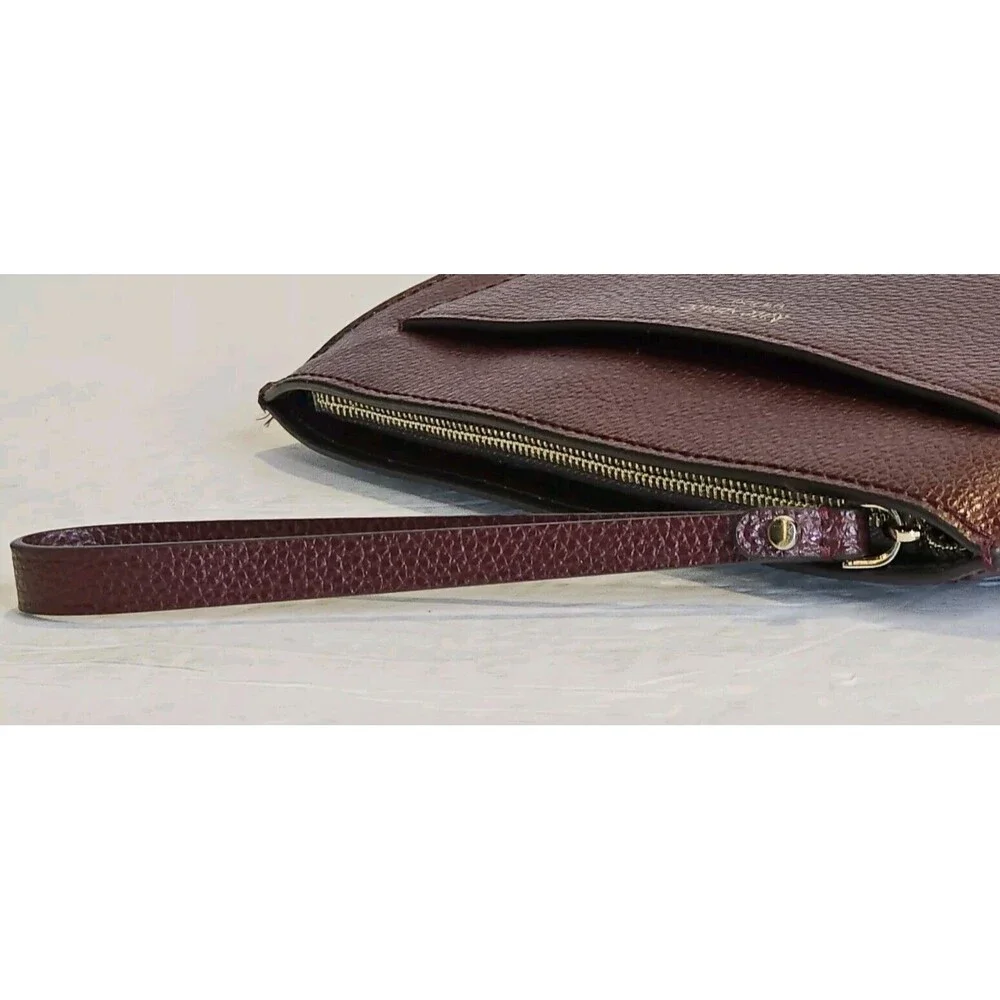 Kate Spade Wine Colored Front Slip Pocket Zippered Closure Wristlet Purse NWOT - Picture 6 of 8